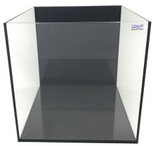 Pure Iconic Black Pearl 7.13 Gallon (LI) Ultra Clear Aquarium 11.8x11.8x11.8" - Black back & Black silicone