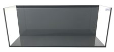Serene Little Iconic Black Pearl 7.2 Gallon (LI) Ultra Clear Aquarium 23.6" x 7.5" x 9.4" - Black back, Blk silicone, thin ma