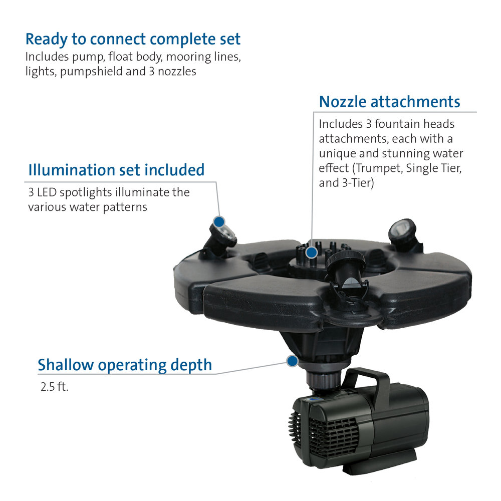 OASE 1/2 HP Floating Fountain with Lights - Image 2