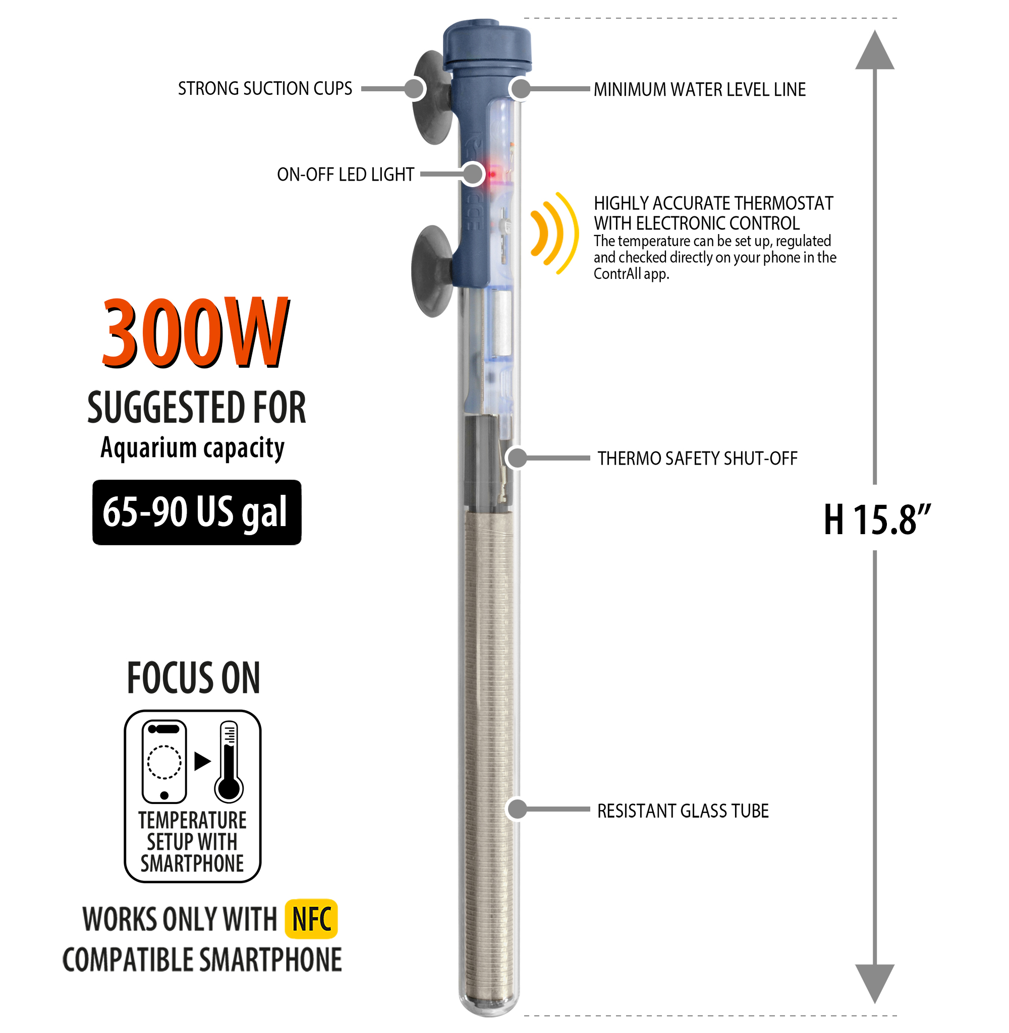 Scuba Contactless 300 watt Submersible Heater - Image 3