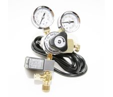 CO2 Regulator - Adjustable Valve + 2 Gauges with Solenoid