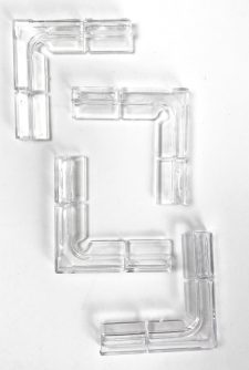 Corner Holders for Rimless Tank Lids - 5mm - set of 4 with Center Clips