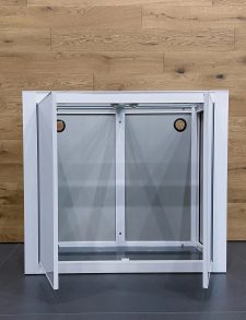 VIV Aluminum Cabinet 90x45x80 cm White 35.4x17.7x31.5" Fortune, Radiant & Stream - Image 2